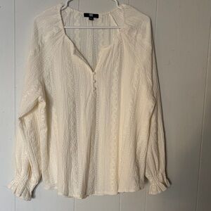 Frye Cream Textured Women's Blouse